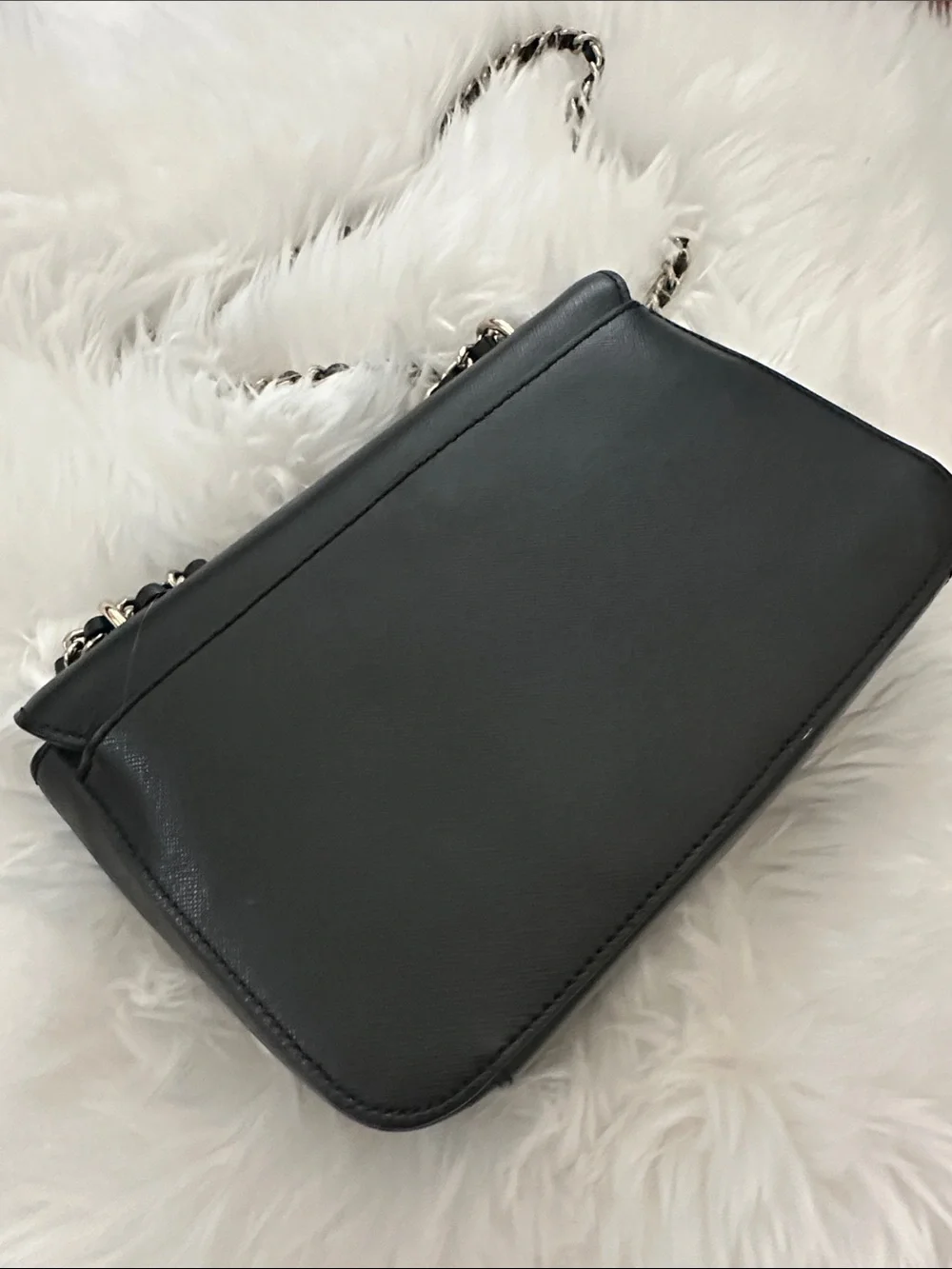 Tory Burch Black Leather Crossbody with Gold-Tone Logo